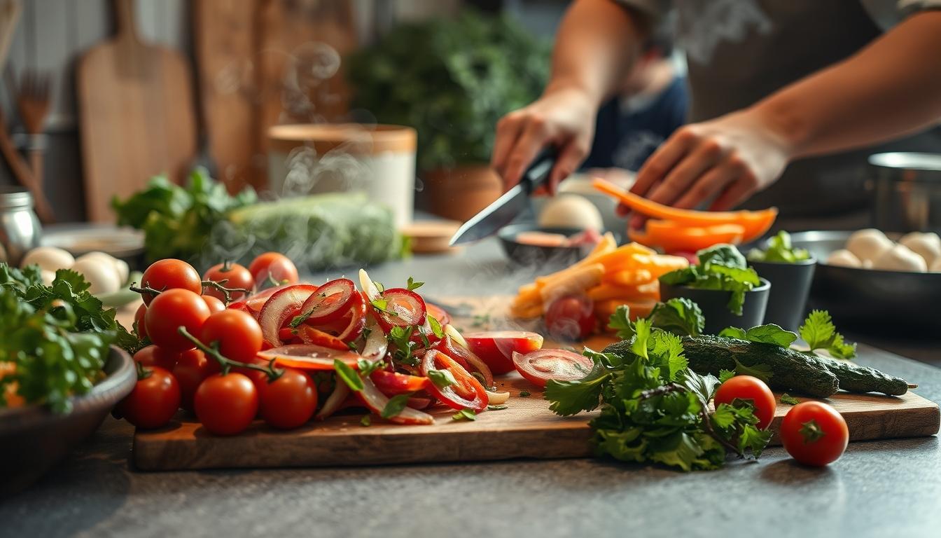 Fresh ingredients for healthy home cooking